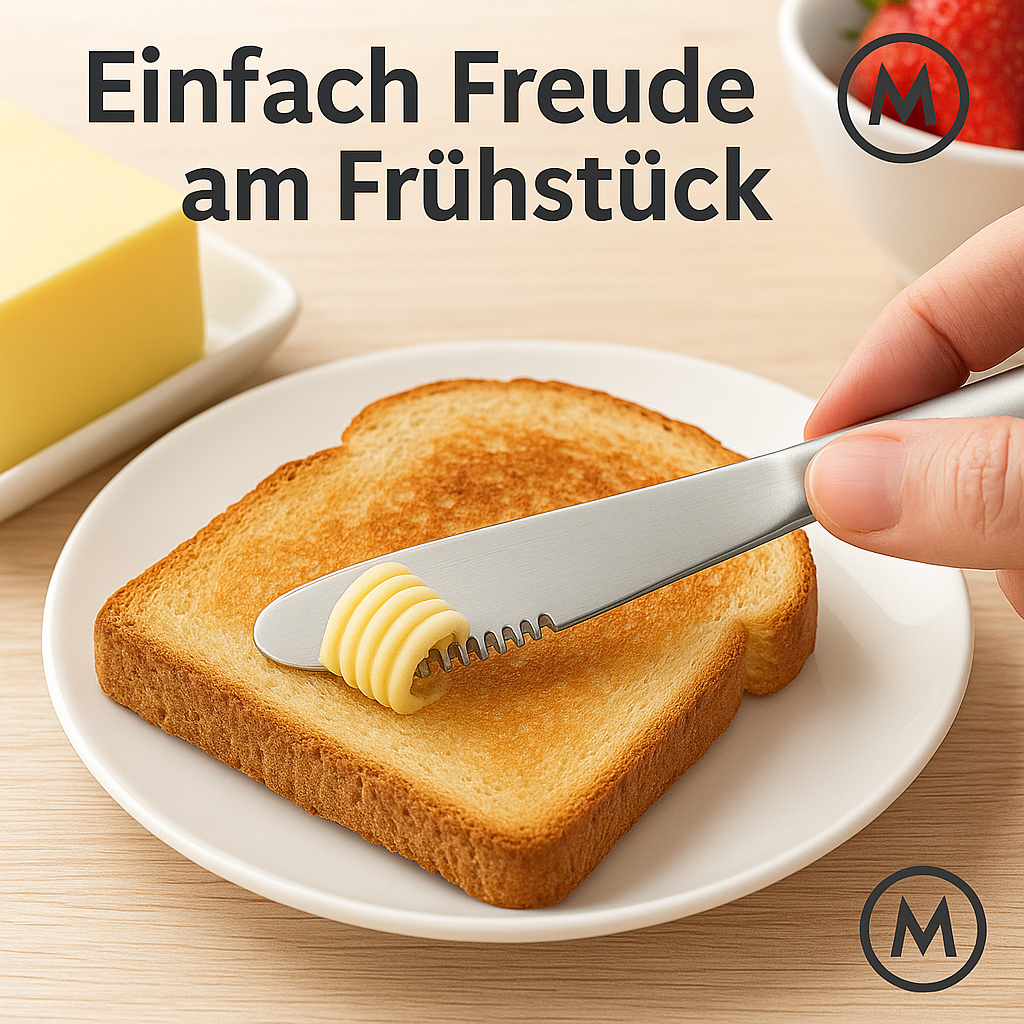 Butterstreichmesser Edelstahl für Butter Käse und Dessert DE.