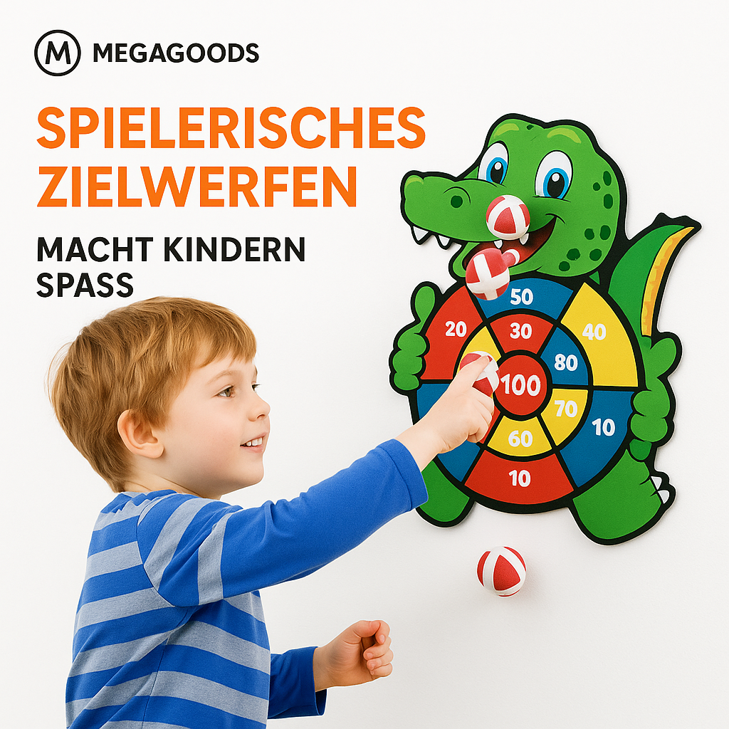 Kinder-Dartspiel mit Klettbällen Wurfspiel Dartscheibe inkl 3 Bälle DE.