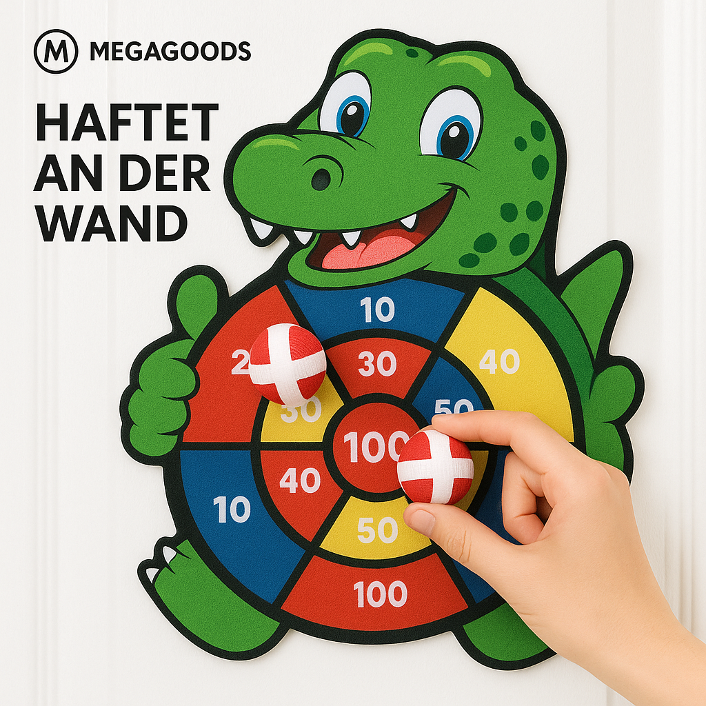 Kinder-Dartspiel mit Klettbällen Wurfspiel Dartscheibe inkl 3 Bälle DE.