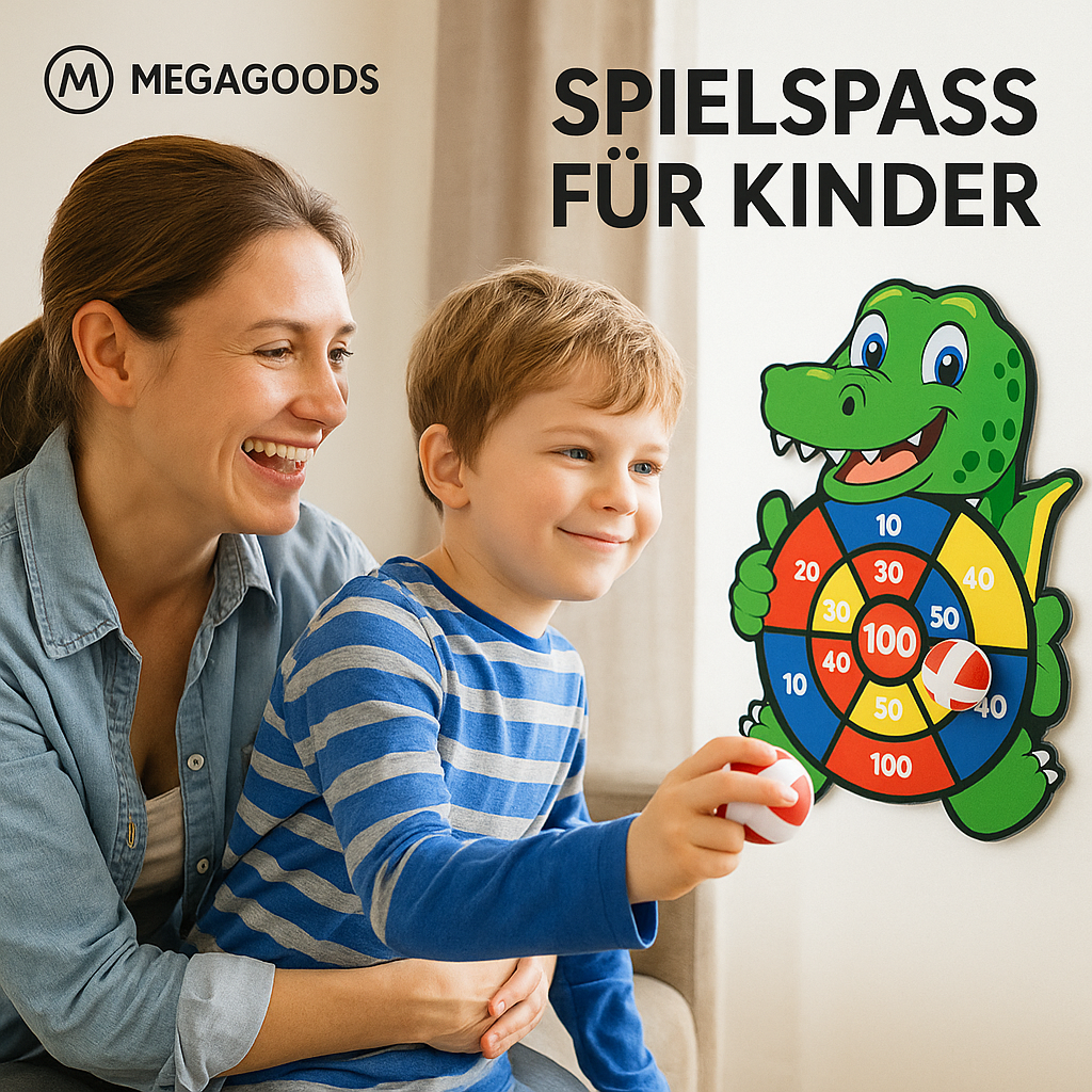 Kinder-Dartspiel mit Klettbällen Wurfspiel Dartscheibe inkl 3 Bälle DE.
