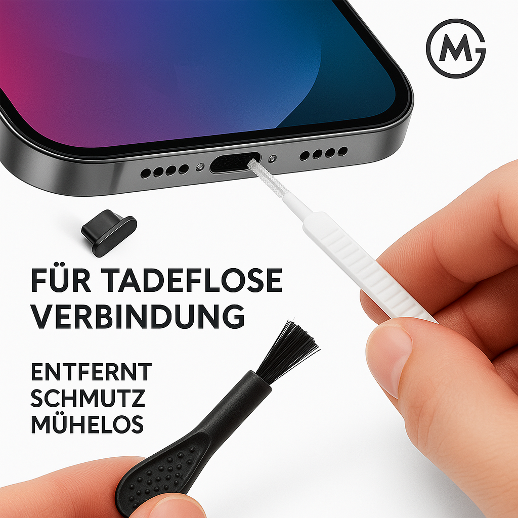 Reinigungsset iPhone 16 15 14 13 Pro Max Ladeport 13-tlg. DE.