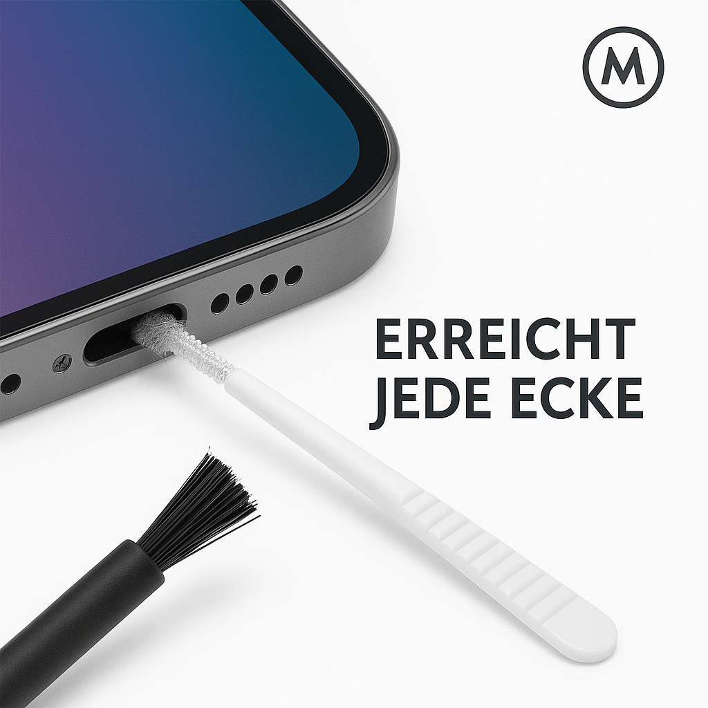 Reinigungsset iPhone 16 15 14 13 Pro Max Ladeport 13-tlg. DE.
