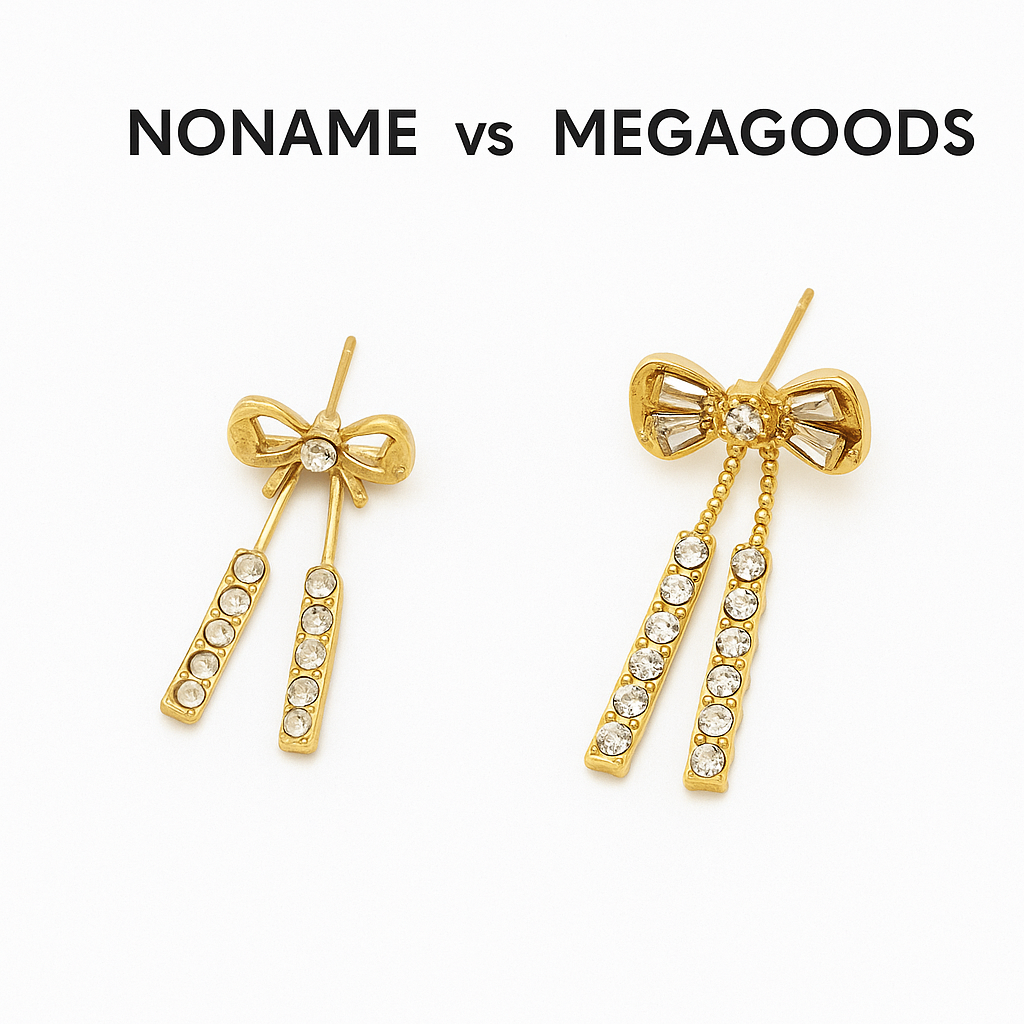 Goldene Ohrstecker Schleife Strass Elegant Lang Ohrringe Damen DE.