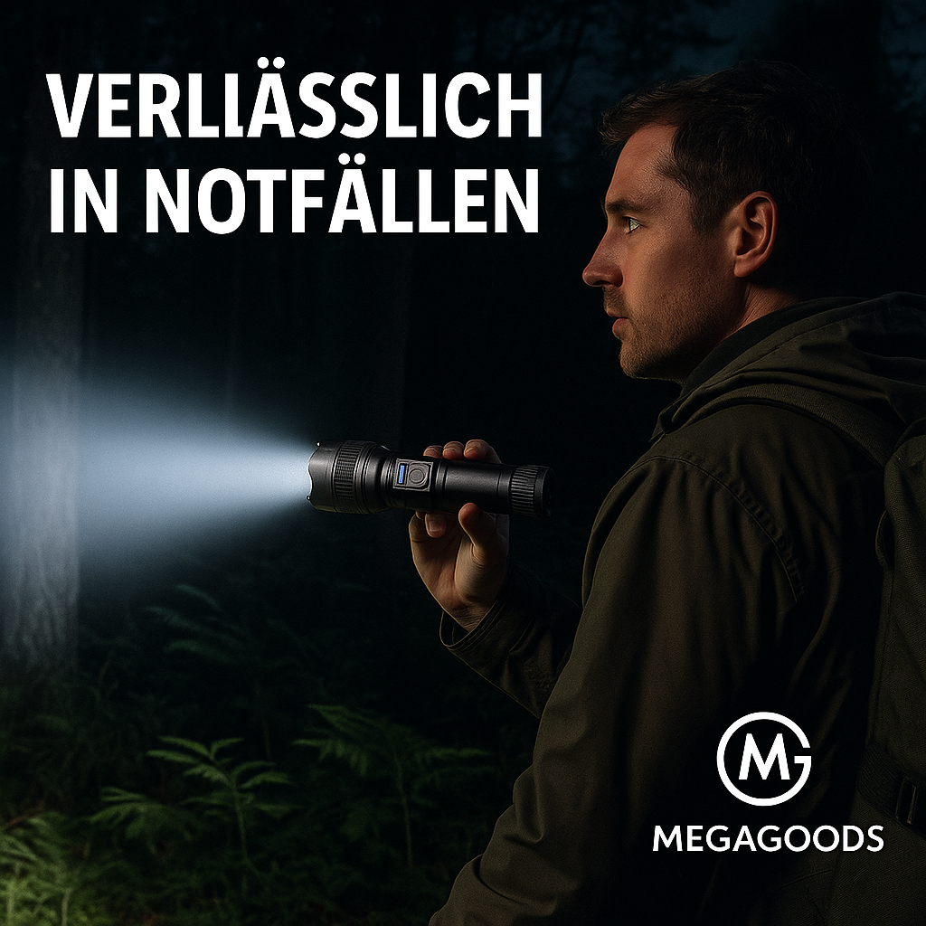 P70 LED Taschenlampe 5000LM Zoom Notfalllicht mit Akku DE.