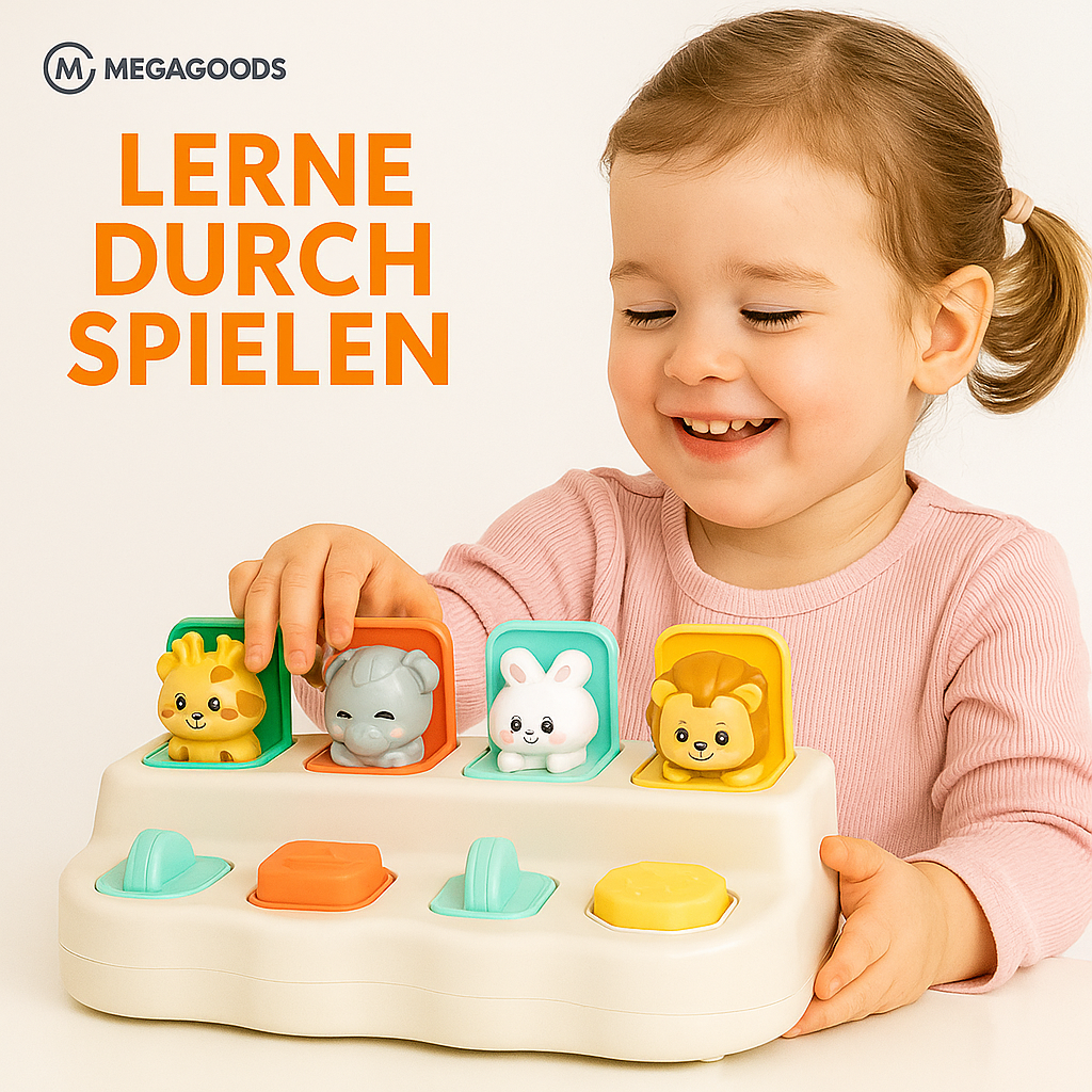 Montessori Pop-up Tier Spielzeug Lernbox Motorik Lernen Kinder DE.