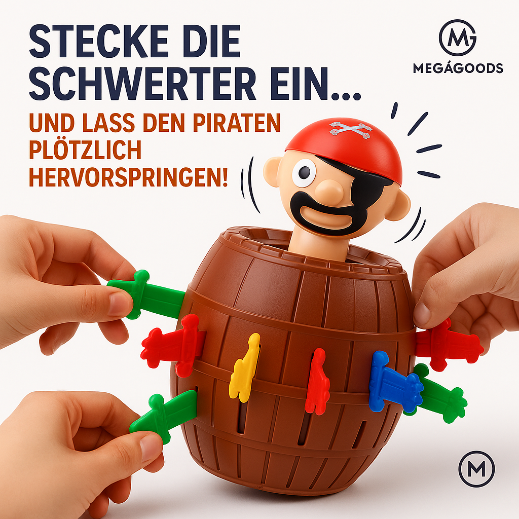 Piraten Fass Spiel Pop Up Geschicklichkeit Kinder Spaß Geschenk DE.