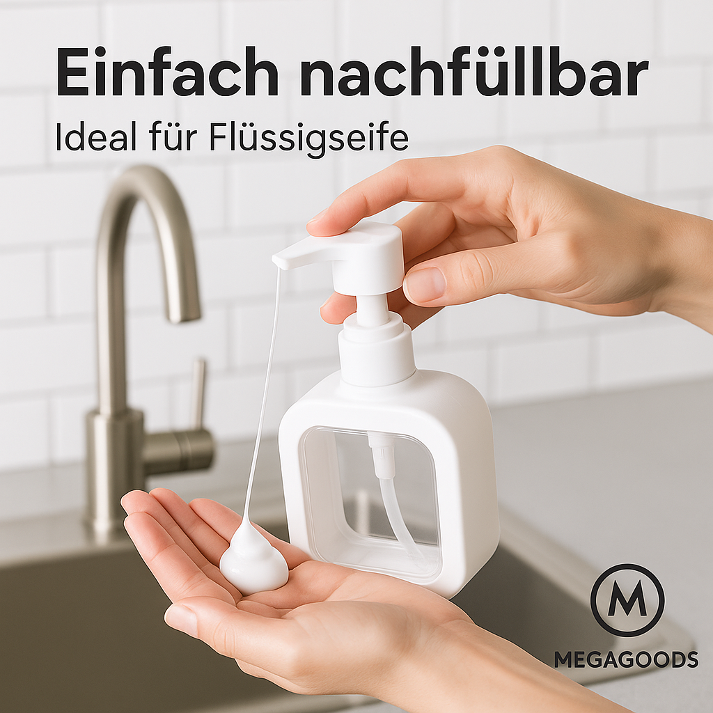 Nachfüllflasche 300 ml groß für Shampoo Duschgel Seife Spender DE.