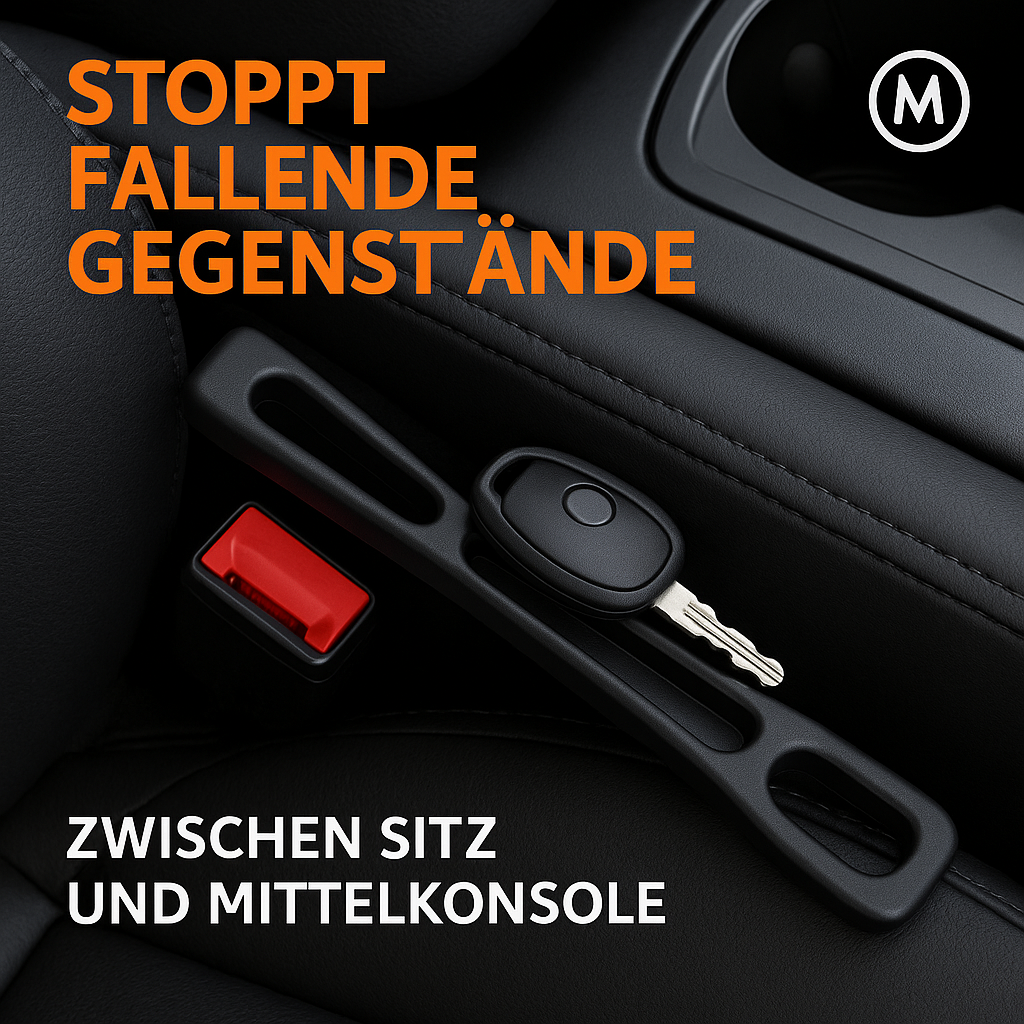 Autositz Zwischenraum Stopfen 2er Set, verhindert Gegenstände DE.