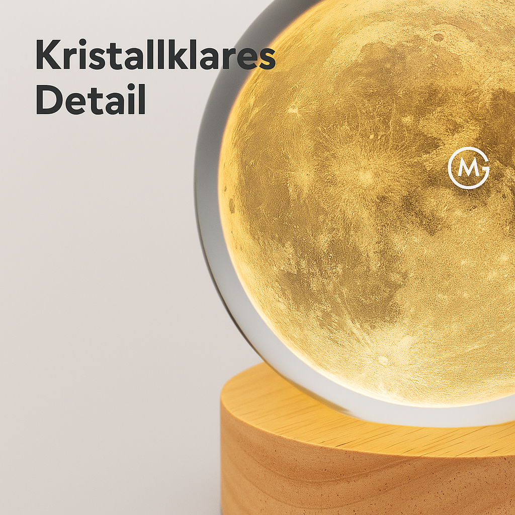 3D Kristall Lampe mit Galaxie-Projektion USB Nachtlicht Deko DE.
