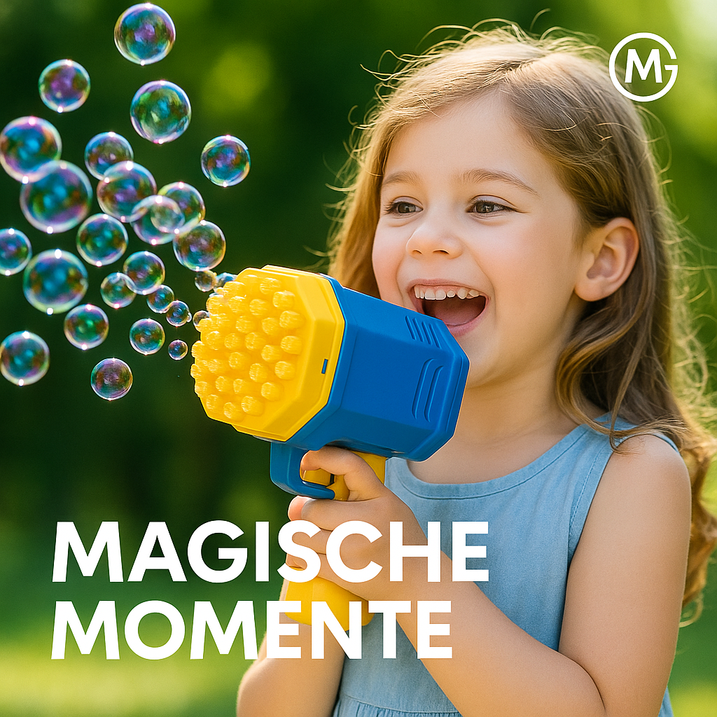 Elektrische Seifenblasenpistole 40 Düsen Partyspielzeug ohne Flüssigkeit DE.