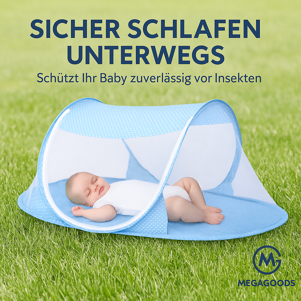 Faltbares Reisebett Baby mit Moskitonetz 0-3 Jahre tragbar DE.