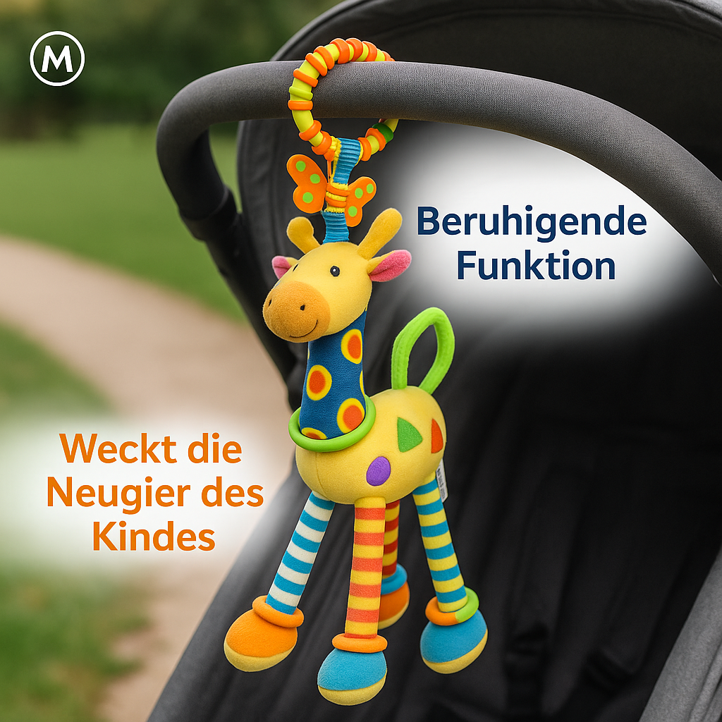 Auto- und Bettanhänger Giraffe Hirsch Babyspielzeug Holz DE.