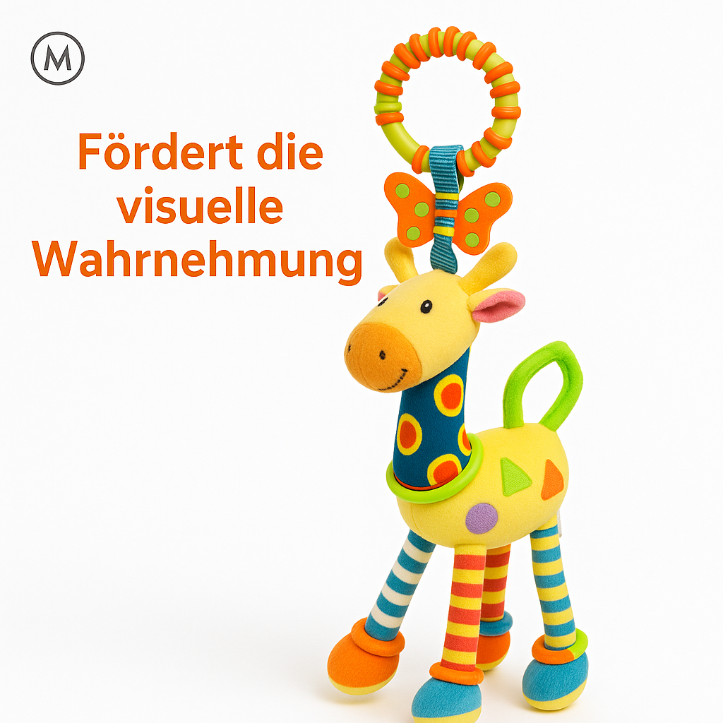 Auto- und Bettanhänger Giraffe Hirsch Babyspielzeug Holz DE.