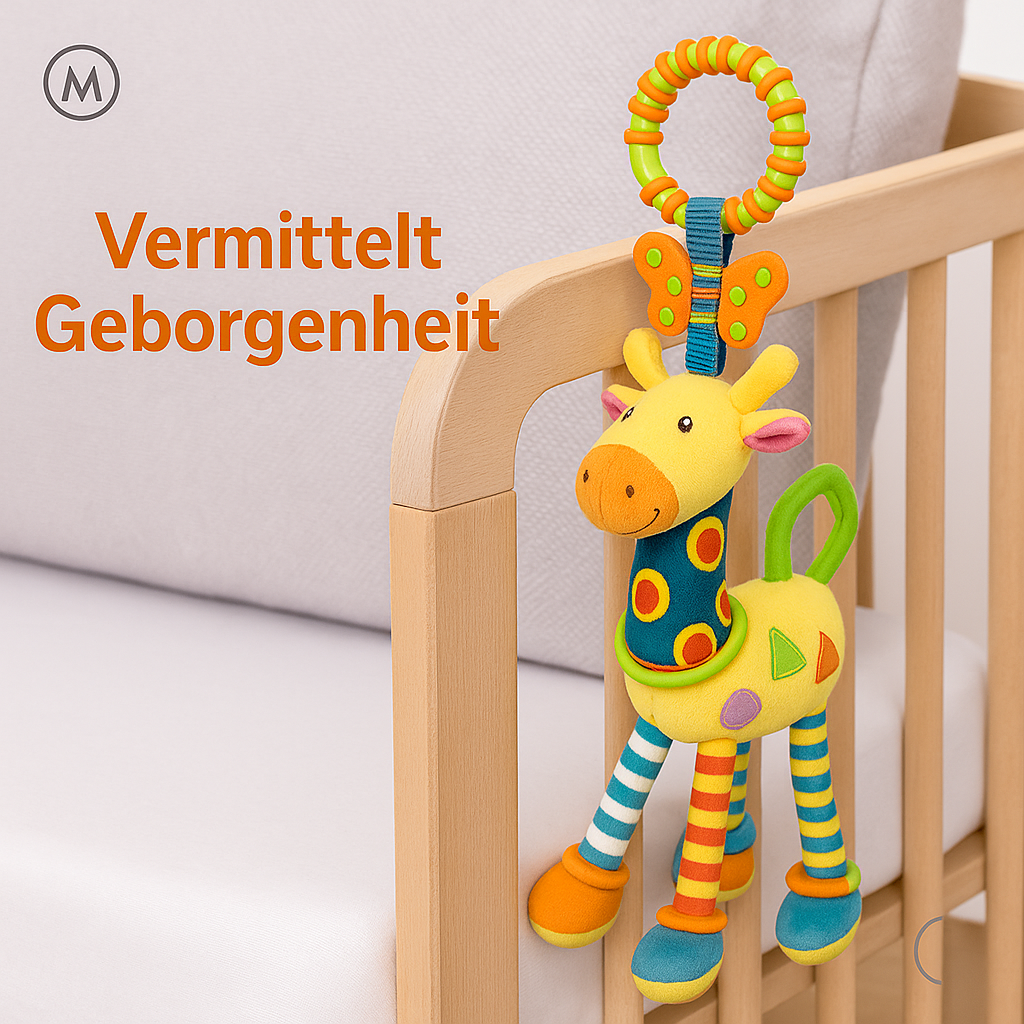 Auto- und Bettanhänger Giraffe Hirsch Babyspielzeug Holz DE.