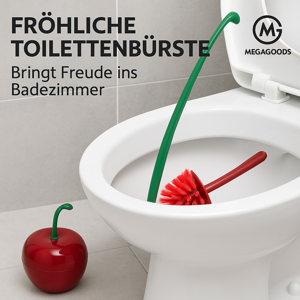 Toilettenbürste Kirsch-Design mit Halter Rot WC-Bürste Set DE.