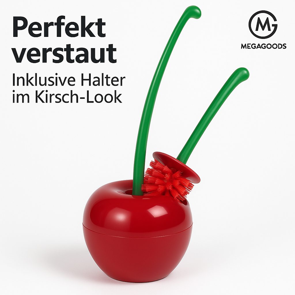 Toilettenbürste Kirsch-Design mit Halter Rot WC-Bürste Set DE.