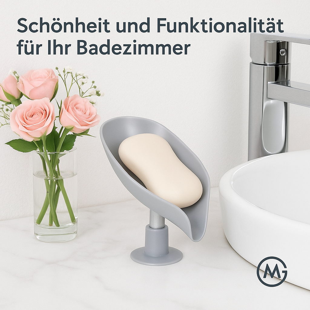 2er-Set Seifenhalter Blatt-Design mit Saugnapf für Bad Küche DE.