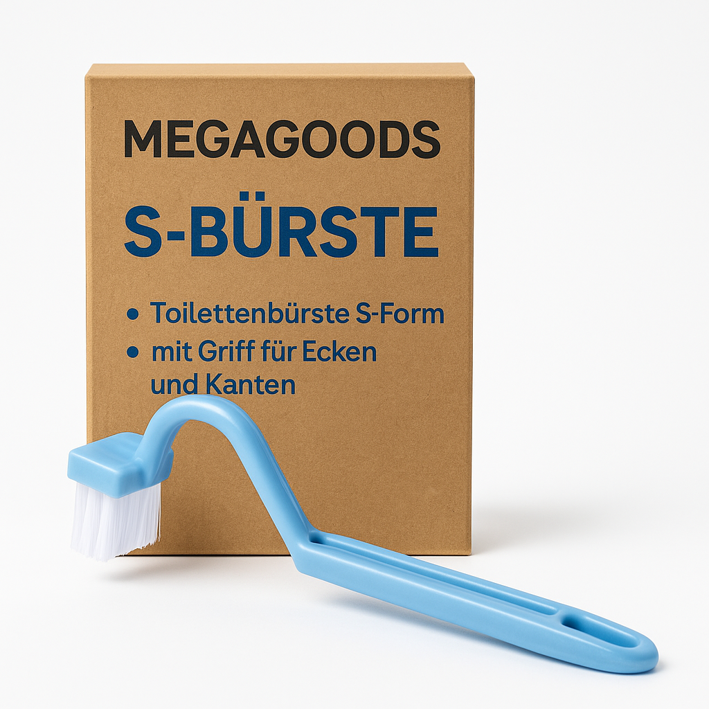 Toilettenbürste S-Form mit Griff für Ecken und Kanten DE.