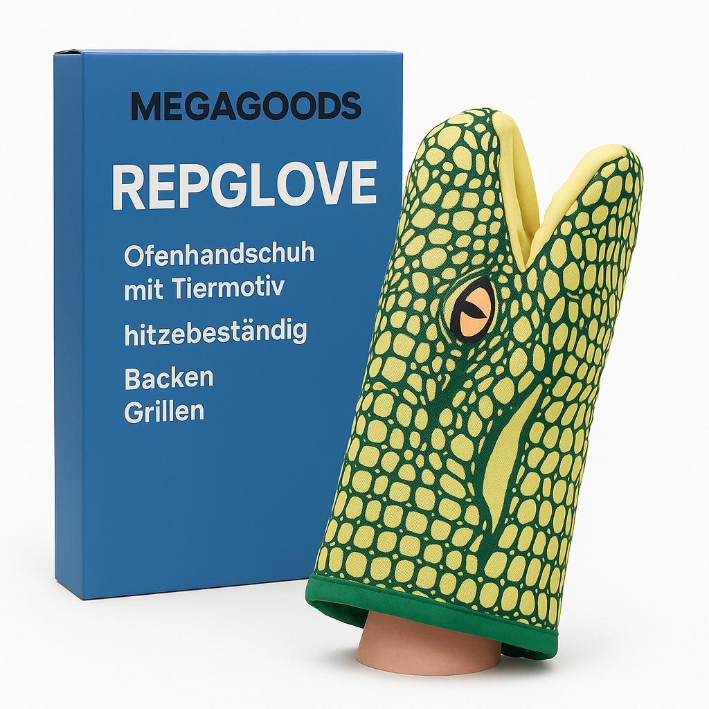 Ofenhandschuh mit Tiermotiv hitzebeständig Backen Grillen DE.