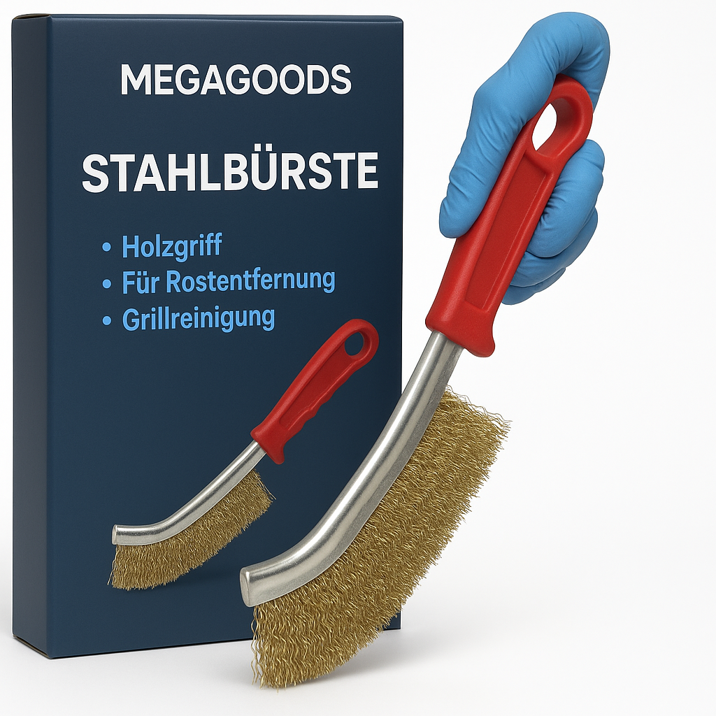 Stahl-Drahtbürste Holzgriff für Rostentfernung Grillreinigung DE.