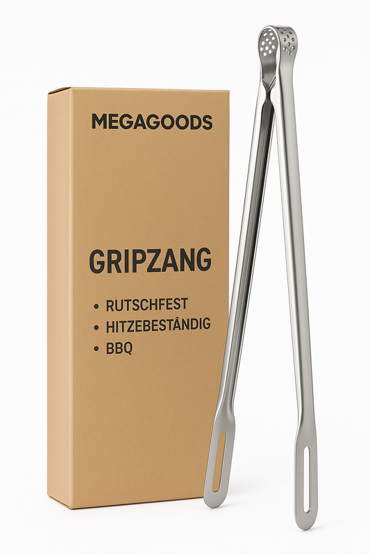 Grillzange Edelstahl 30 cm rutschfest hitzebeständig BBQ DE.