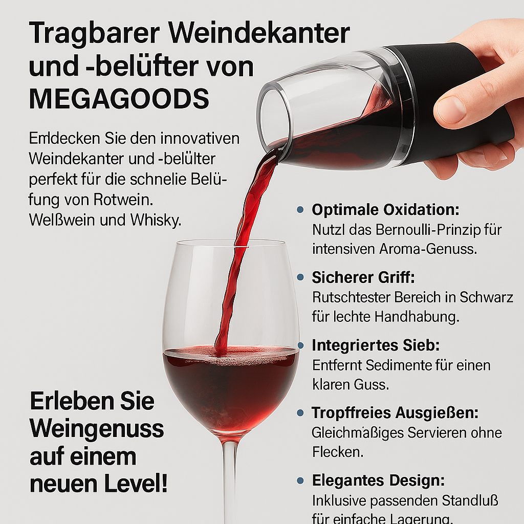 Weindekanter Belüfter für Rotwein Weißwein Whisky Barzubehör DE.
