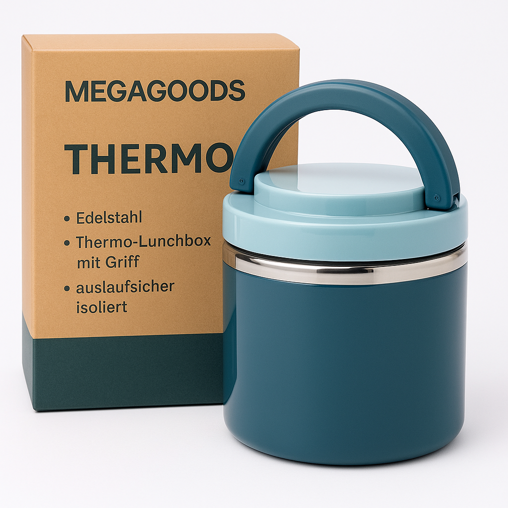 Edelstahl Thermo Lunchbox mit Griff auslaufsicher isoliert DE.