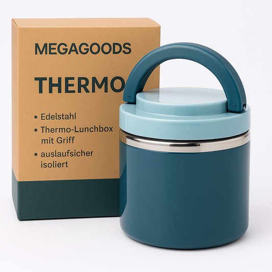 Edelstahl Thermo Lunchbox mit Griff auslaufsicher isoliert DE.