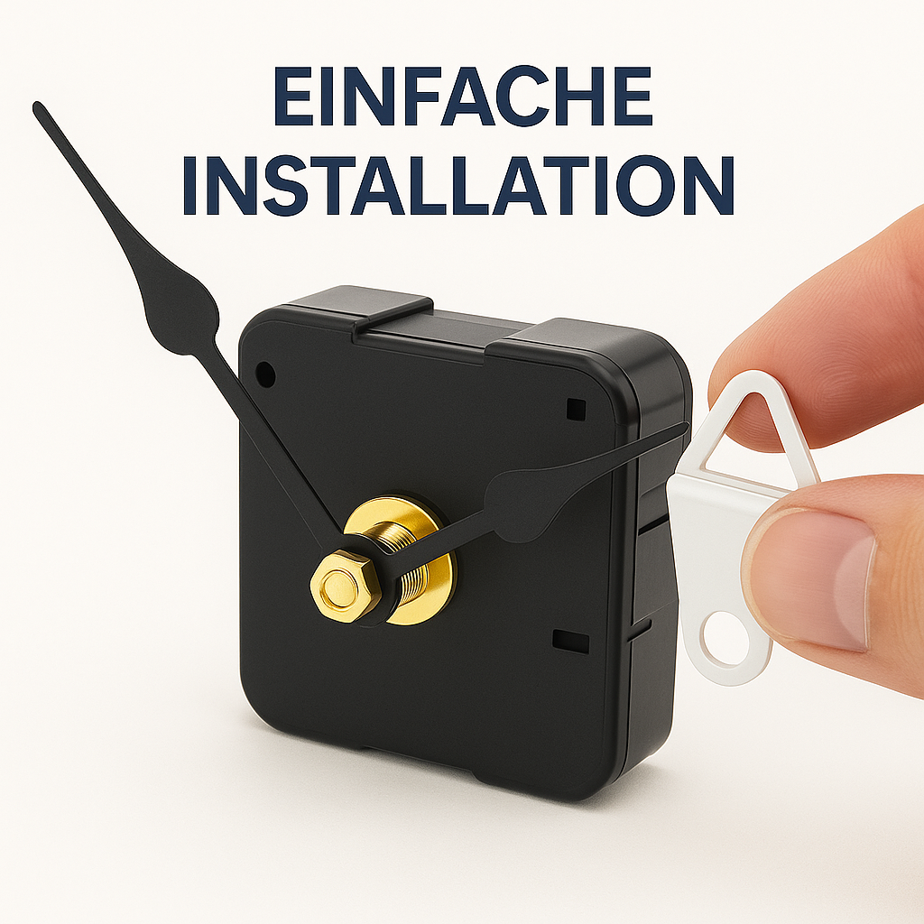Uhrwerk leise Quarz Mechanik mit Zeigern für DIY Reparatur DE.