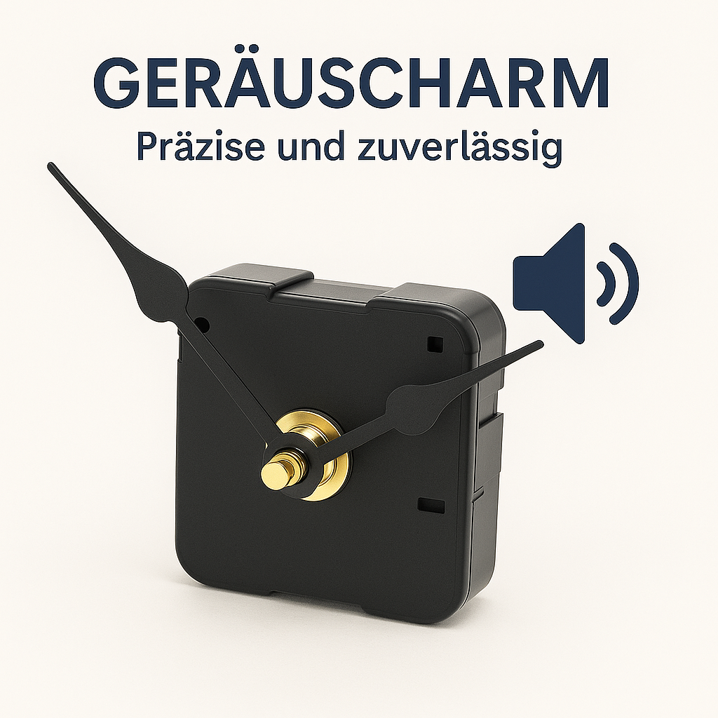 Uhrwerk leise Quarz Mechanik mit Zeigern für DIY Reparatur DE.