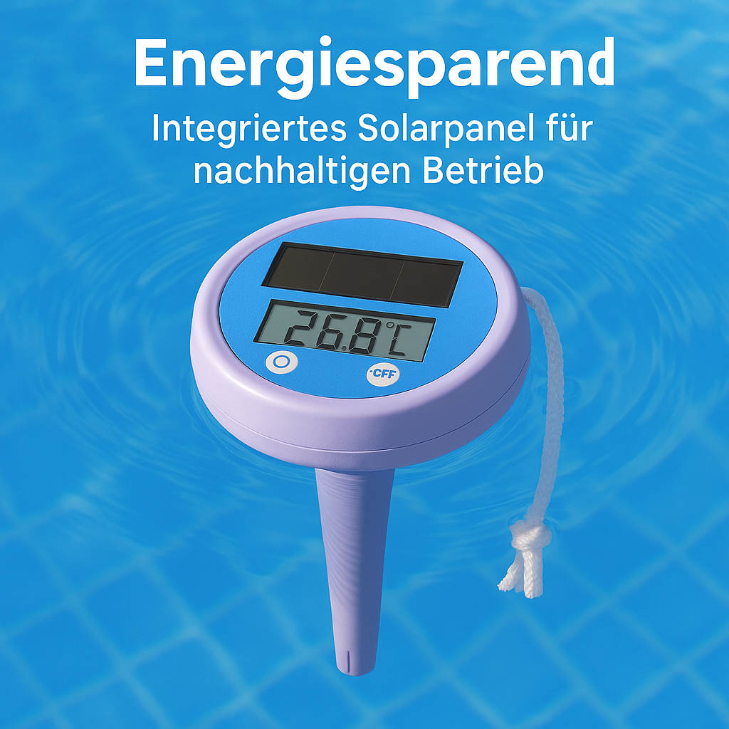 Wasserfestes Solar Poolthermometer mit Skala für exakte Messwerte DE.