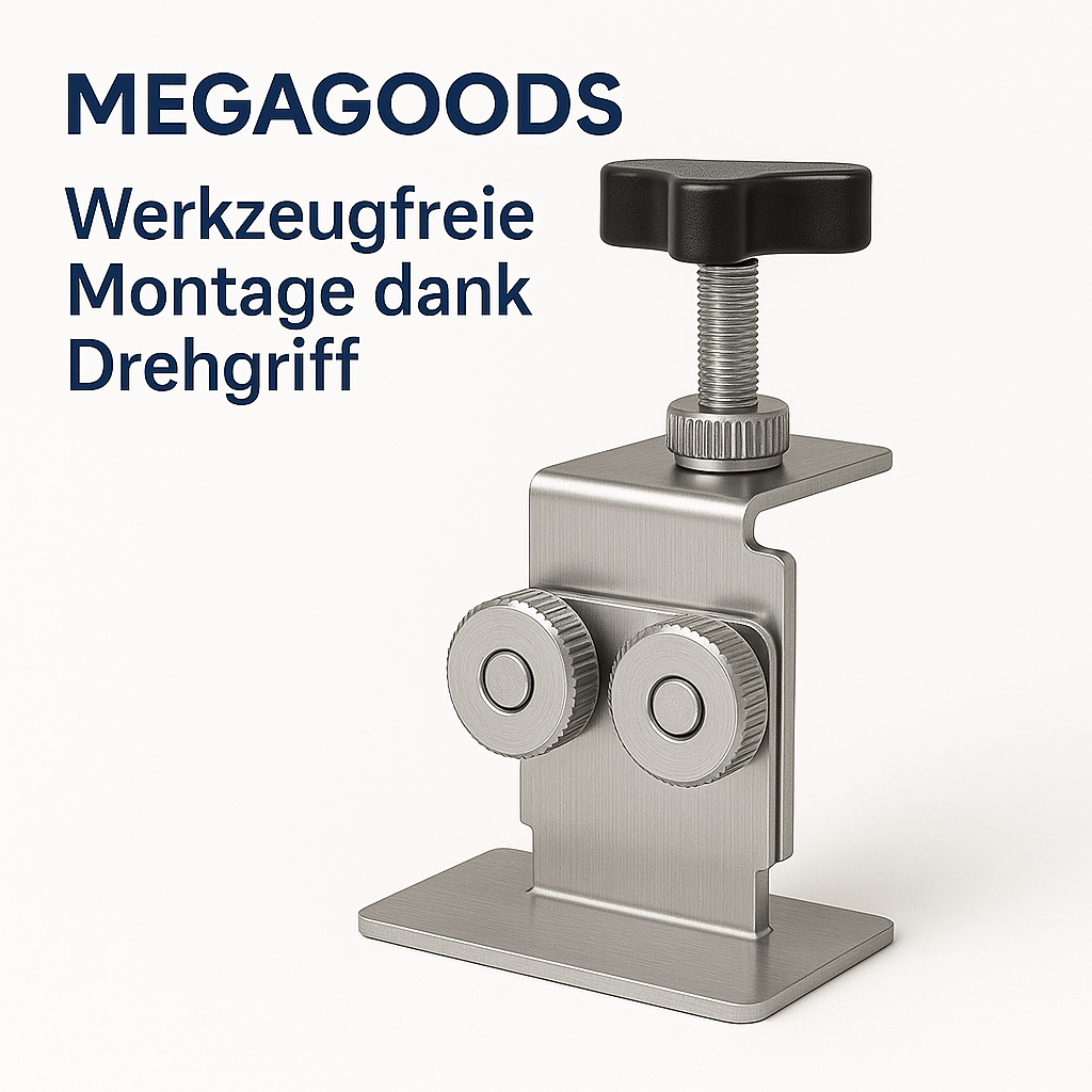 Montagehilfe Schranktür Edelstahl für verdeckte Scharniere DE.