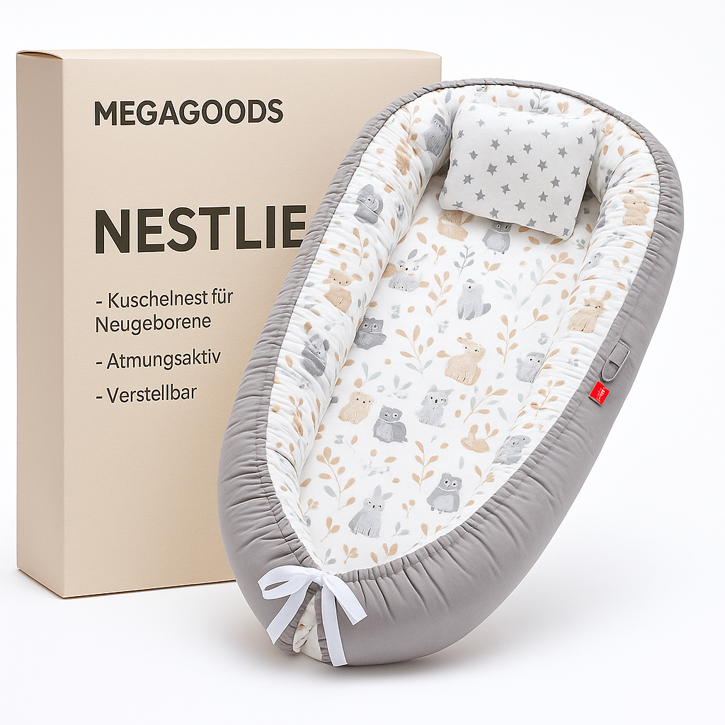 Baby Nest Kuschelnest Neugeborene atmungsaktiv verstellbar DE.