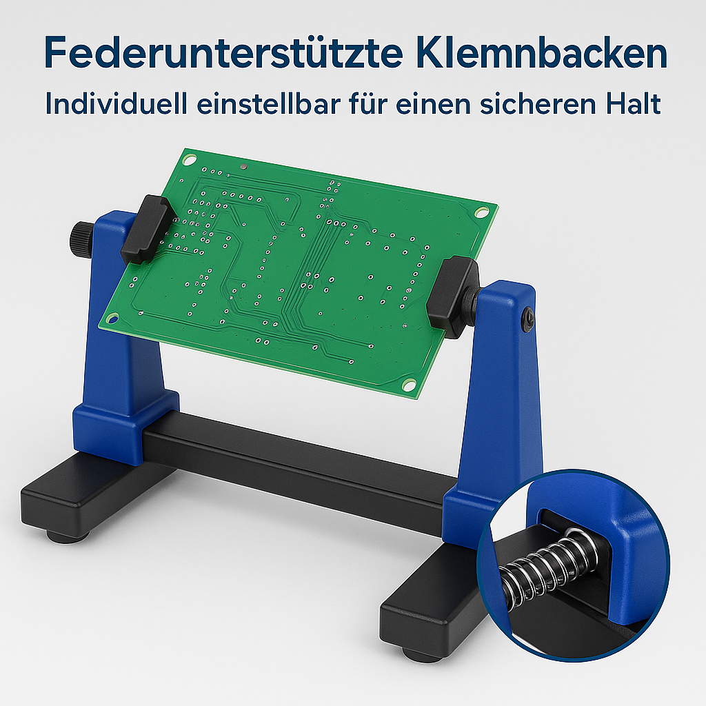 Leiterplattenhalter 0–200 mm drehbar 360° für Lötarbeiten DE.