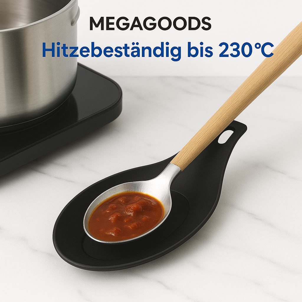 3er Set Silikon Ablage hitzebeständig für Löffel Pfannenwender DE.