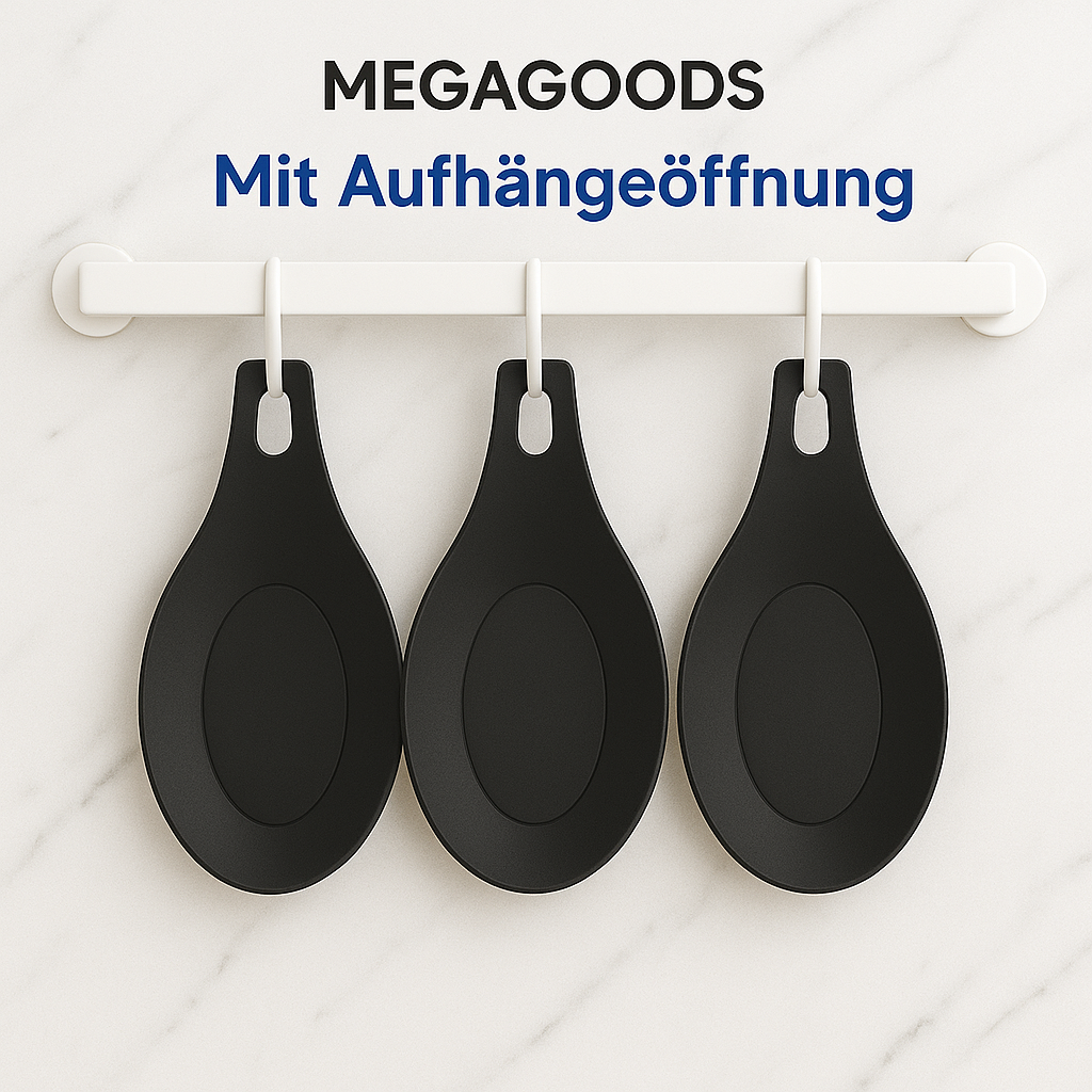 3er Set Silikon Ablage hitzebeständig für Löffel Pfannenwender DE.