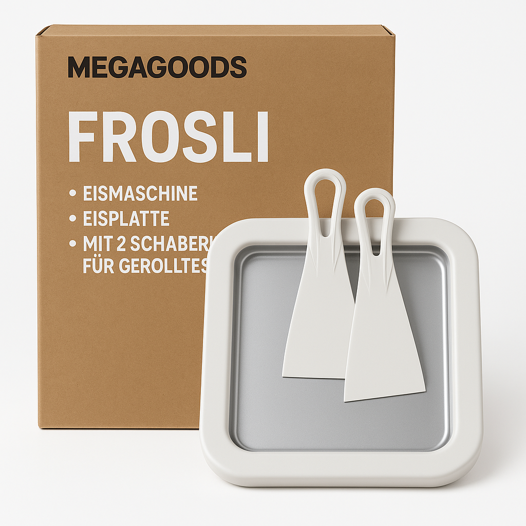 Eismaschine Eis Platte mit 2 Schabern für gerolltes Eis DE.