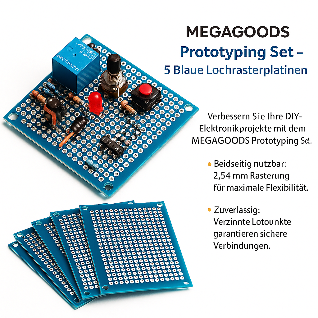 Leiterplatten Set 5 Stück 7x9 cm doppelseitig für DIY Lötprojekte DE.