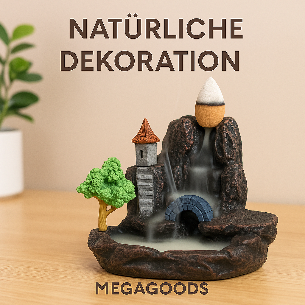 Räuchergefäß Wasserfall Deko mit Rückflusskegel für Aromatherapie DE.