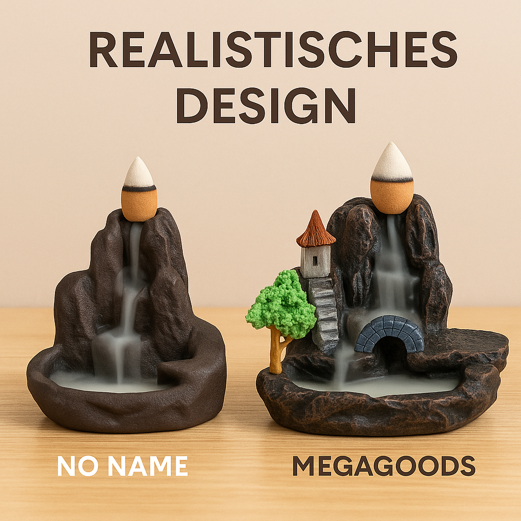 Räuchergefäß Wasserfall Deko mit Rückflusskegel für Aromatherapie DE.