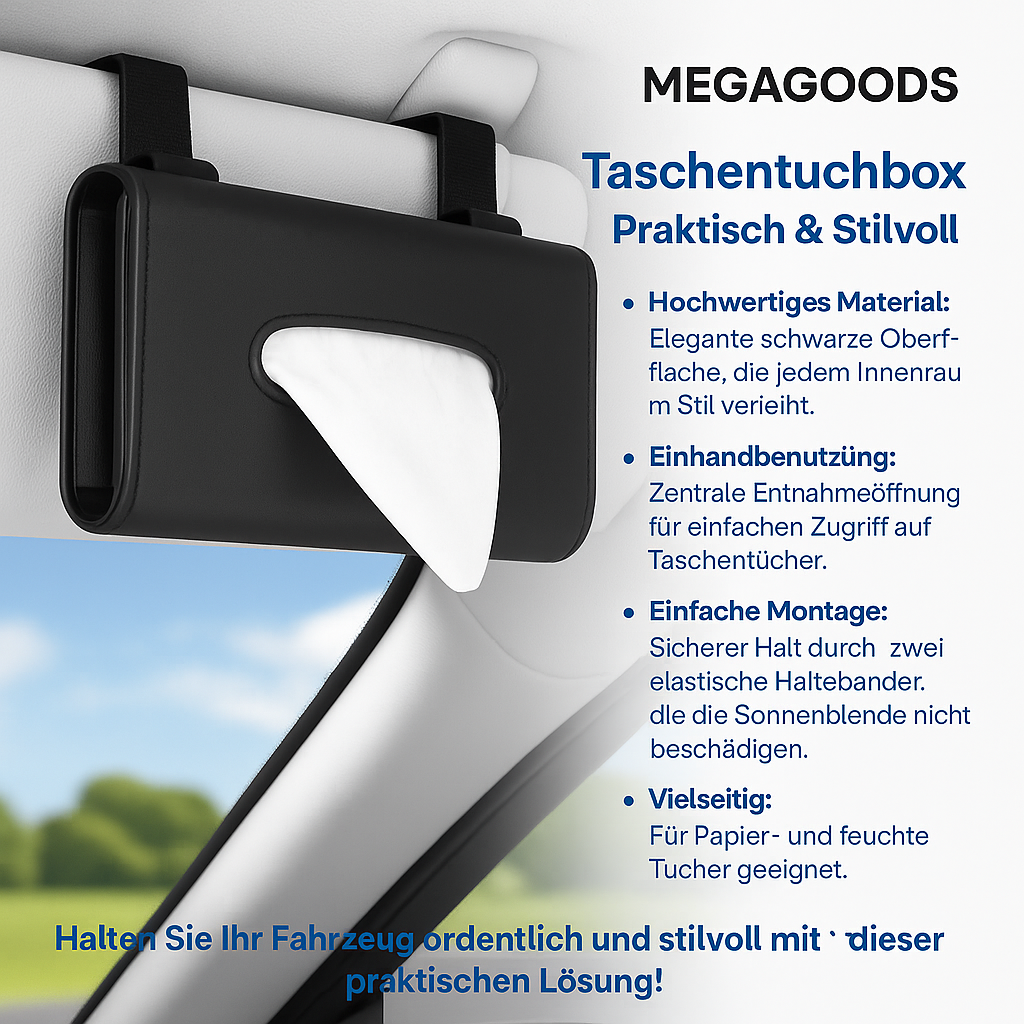 Taschentuchbox Kunstleder Auto Sonnenblende Hängend Organizer DE.