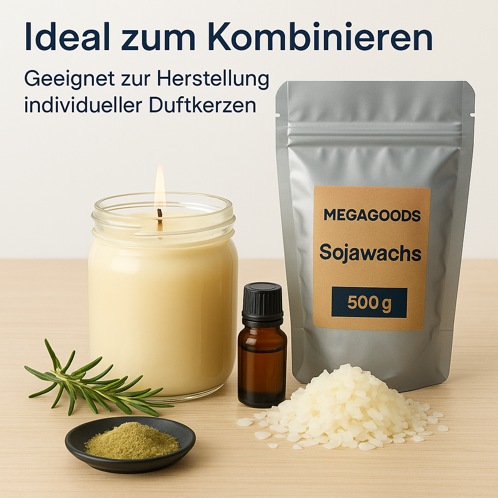 Sojawachs 500g für Kerzen DIY naturrein ohne Zusätze DE.