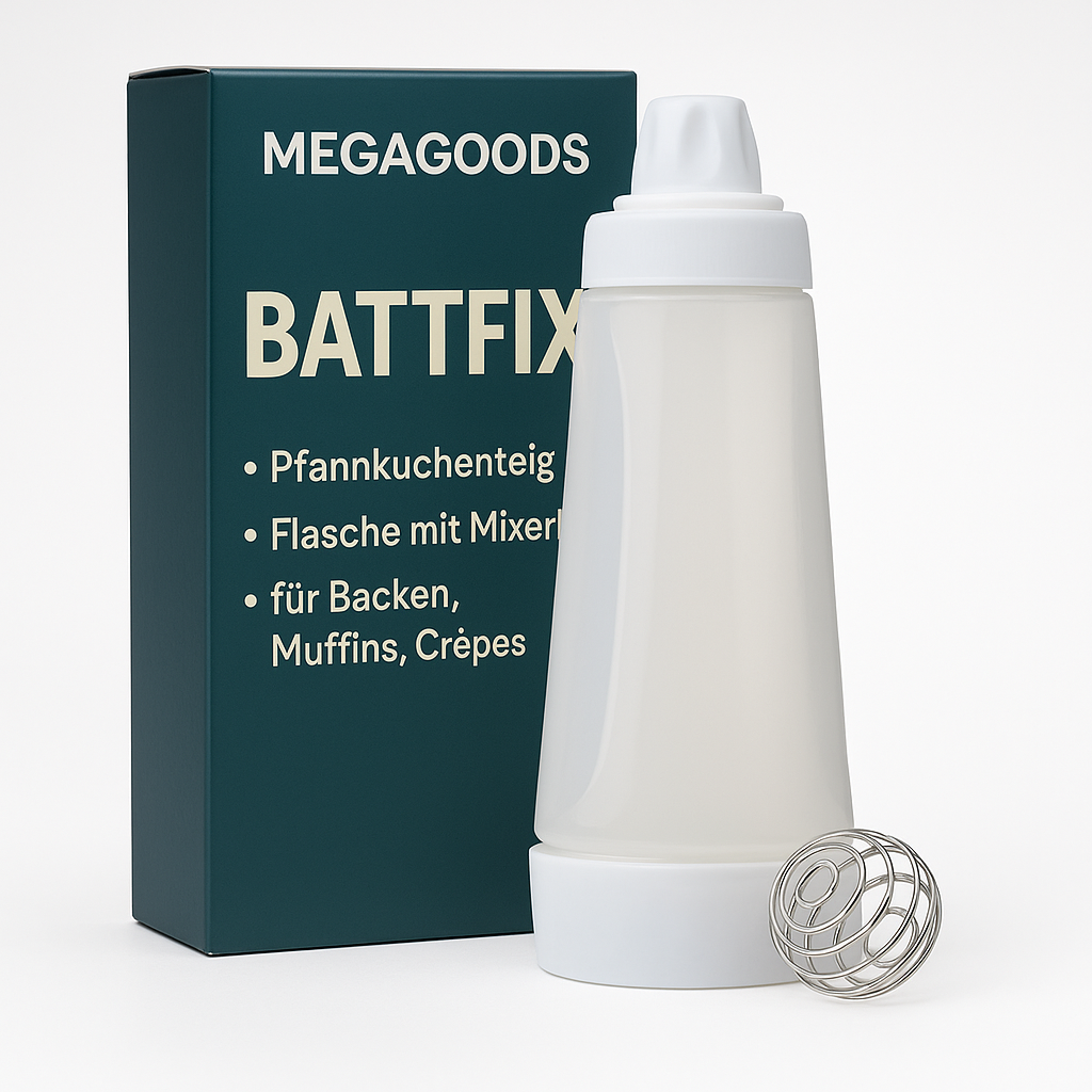 Pfannkuchenteig Flasche mit Mixerball für Backen Muffins Crepes DE.