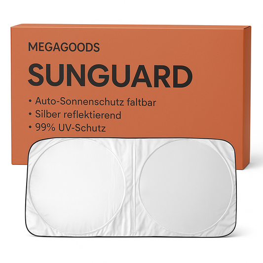 Auto-Sonnenschutz faltbar Silber reflektierend 99% UV-Schutz DE.