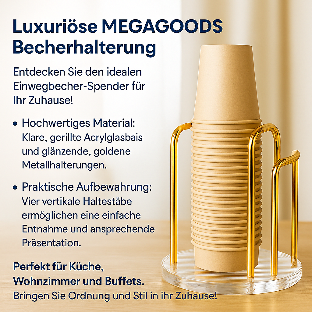 Becherhalter für Einwegbecher mit Stab aus Metall Wohnzimmer DE.