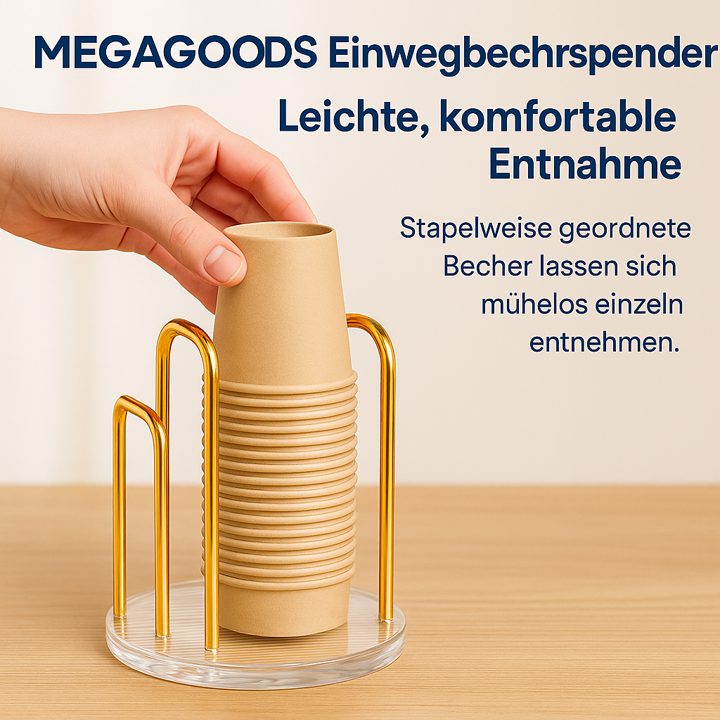 Becherhalter für Einwegbecher mit Stab aus Metall Wohnzimmer DE.