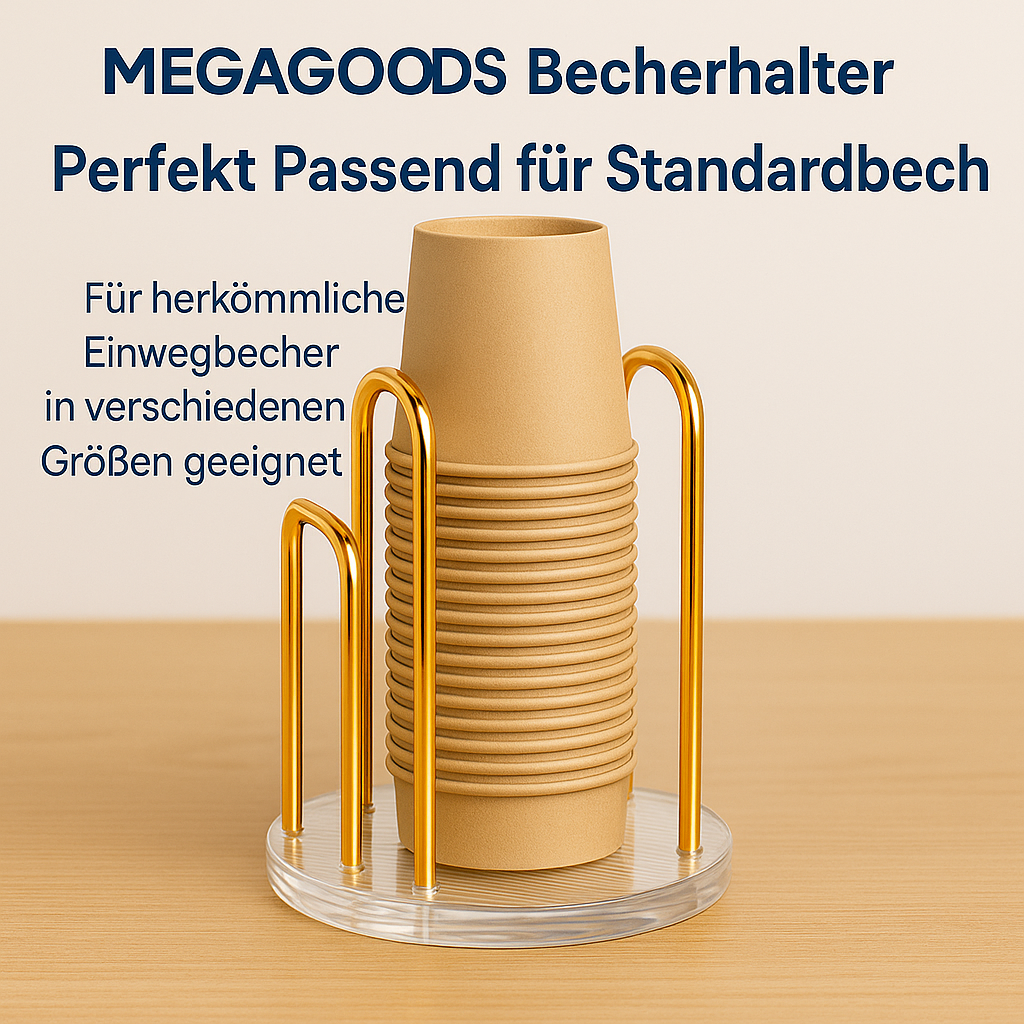 Becherhalter für Einwegbecher mit Stab aus Metall Wohnzimmer DE.