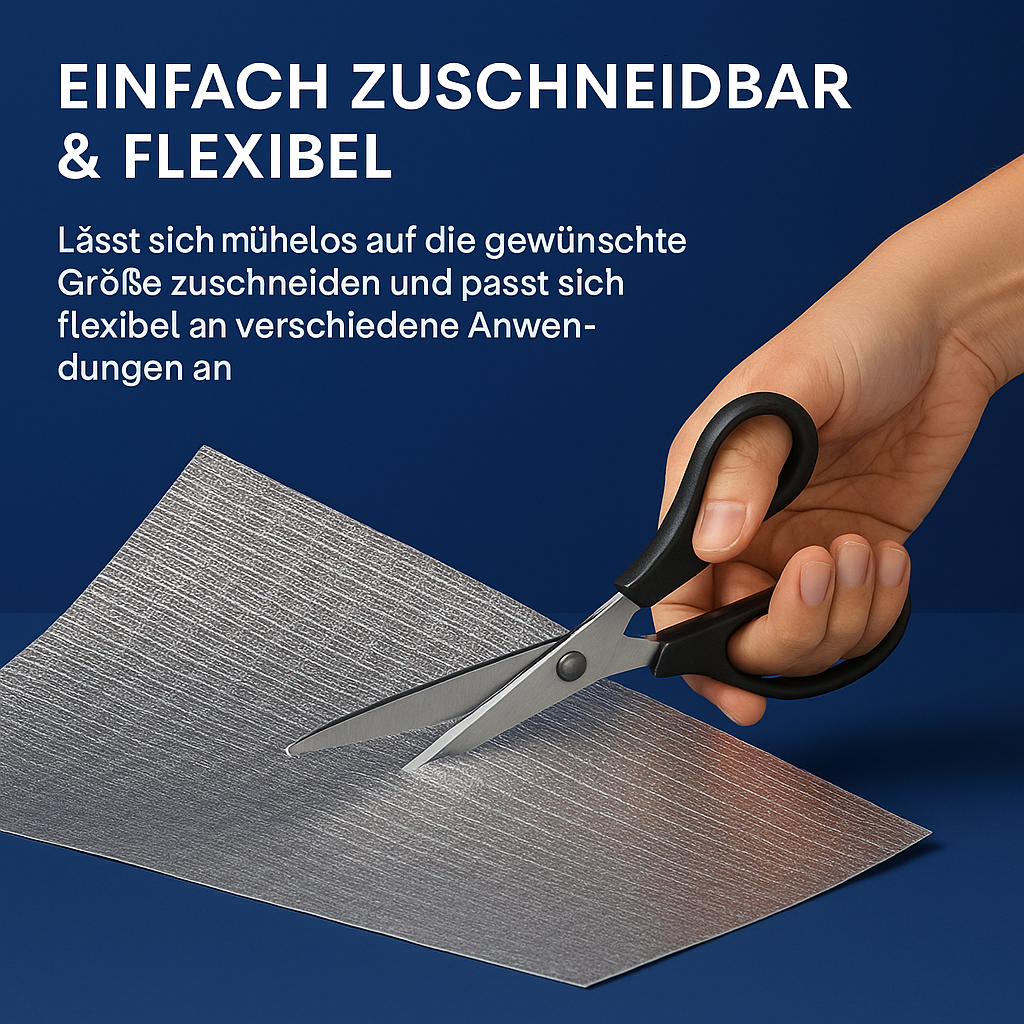 Isolierfolie PET Aluminium 30x500 cm Wärmeschutz Deko DE.