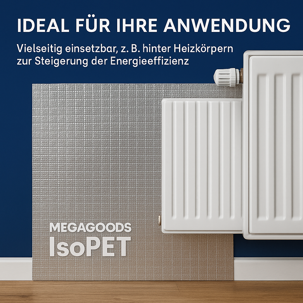 Isolierfolie PET Aluminium 30x500 cm Wärmeschutz Deko DE.