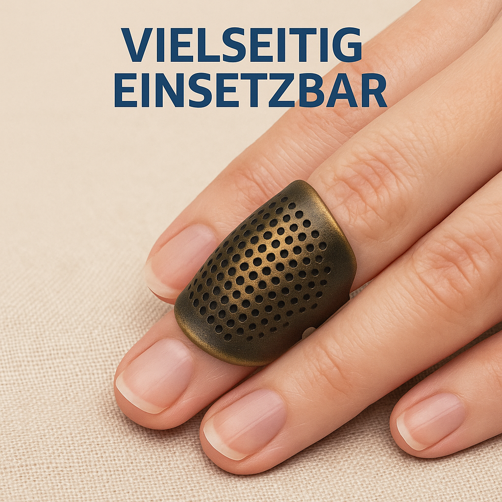 2er-Set Nähfingerhut verstellbar Vintage rutschfest für Handarbeit DE.